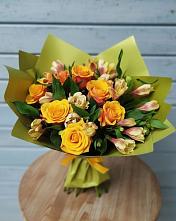 Букет цветов из:  Альстромерии и Розы в Семёнове