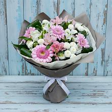 Букет цветов из:  Герберы, Альстромерии и Хризантемы #REPLACE_PRED# Семёнове