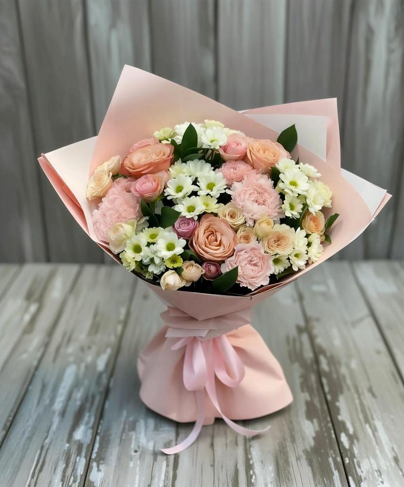 Букет цветов из: Гвоздики, Розы и Хризантемы в Семёнове