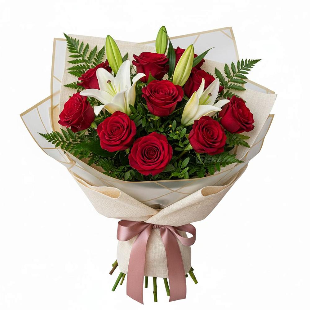 Букет цветов из: Лилии и Розы в Семёнове