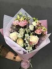 Букет цветов из:  Альстромерии, Розы и Лизиантусы #REPLACE_PRED# Семёнове