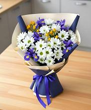 Букет цветов из:  Розы, Ирисы и Хризантемы в Семёнове