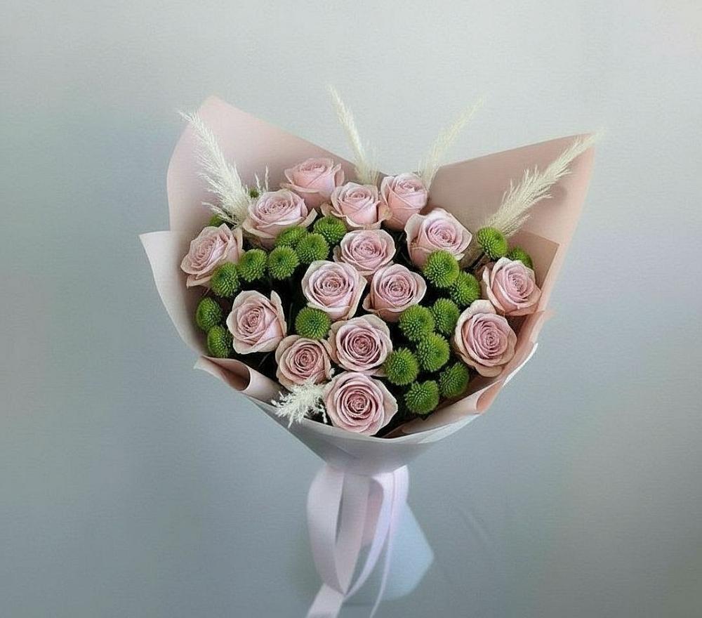 Букет цветов из: Розы и Хризантемы в Семёнове