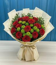 Букет цветов из:  Розы и Хризантемы #REPLACE_PRED# Семёнове