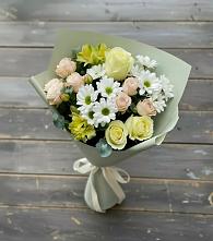 Букет цветов из:  Альстромерии, Розы и Хризантемы в Семёнове