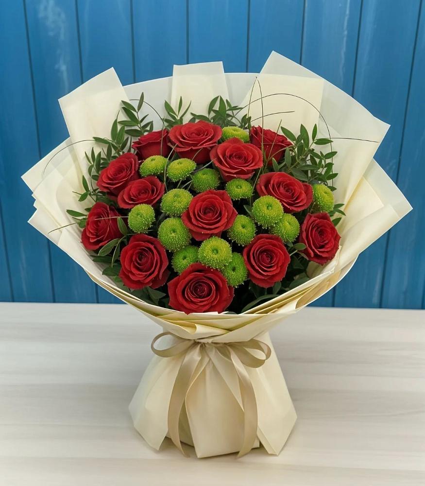 Букет цветов из: Розы и Хризантемы в Семёнове